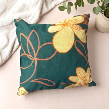 Kispárna hintaágyhoz Zöld sárgavirágos mintával