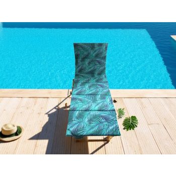   Napozó szivacs 180x60 cm kékes-zöld mexikói pálmaleveles