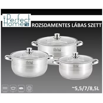 Indukciós lábas szett üvegfedővel