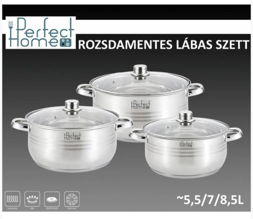 Indukciós lábas szett üvegfedővel