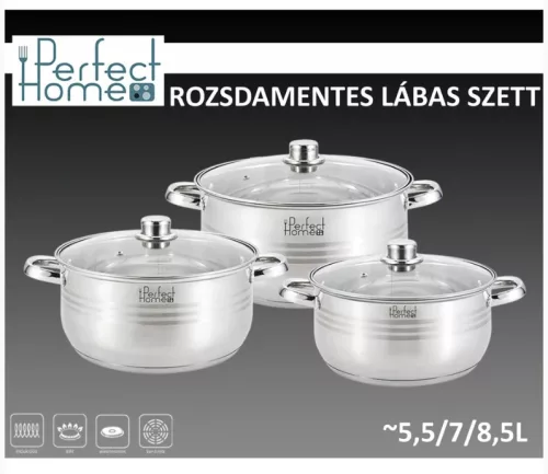 Indukciós lábas szett üvegfedővel
