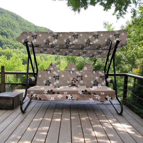 Hintaágy párna HERCULES típusú hintaágyhoz virág mintás barna