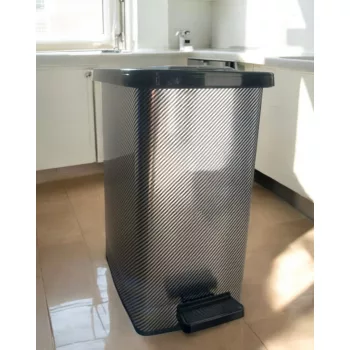 Pedálos szemetes 25 L fekete-ezüst