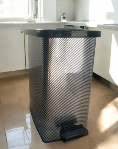 Pedálos szemetes 25 L fekete-ezüst