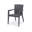 BARAW rattan karfás szék antracit szürke