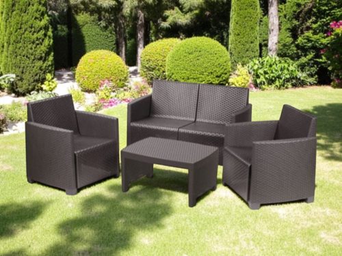 LIPARI rattan kerti bútor szett – antracit