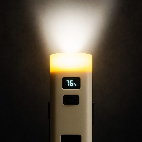 Bicikli lámpa és powerbank fehér