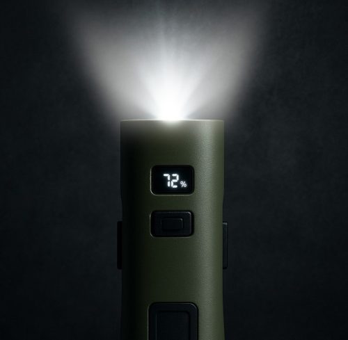 Bicikli lámpa és powerbank zöld