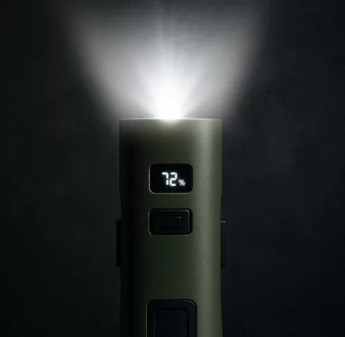 Bicikli lámpa és powerbank zöld