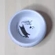 Macska etető tál 18 cm-es, 400 ml ─ Lazy and always hungry feliratos, macska mintás