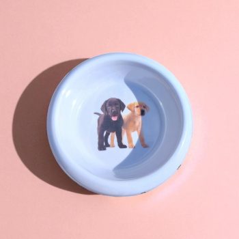 Kutya etető tál 18 cm, 400 ml ─ kölyökkutya mintával