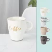 Kávésbögre 'Coffee' felirattal - 220 ml, krémfehér színben