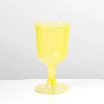 Parti boros pohár 4db, műanyag, 160ml - sárga színben