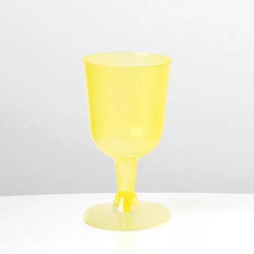 Parti boros pohár 4db, műanyag, 160ml - sárga színben