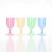 Parti boros pohár 4db, műanyag, 160ml - sárga színben