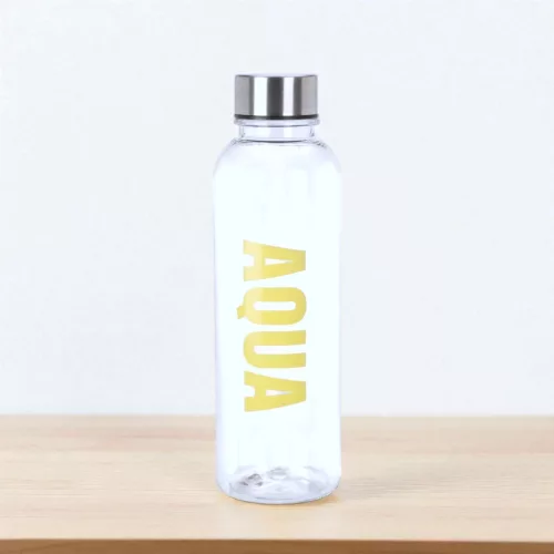 Excellent Houseware feliratos 'Aqua' kulacs 500ml - citromsárga színben
