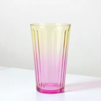 Ombre színes üvegpohár 470 ml - sárga-rózsaszín