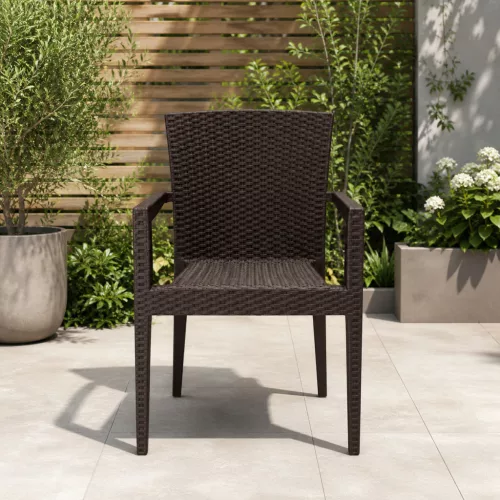 BARAW rattan karfás szék barna 88x59x59 cm