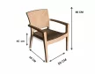BARAW rattan karfás szék barna 88x59x59 cm