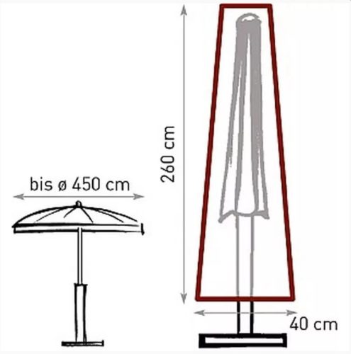 Kertinapernyő-huzat 260*40 cm (max. 450 cm átmérőre)