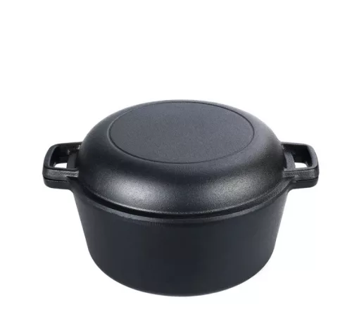 Öntöttvas 2in1 lábas, szeletsütő fedővel 26 cm 5L Perfect Home