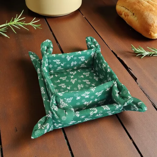 Kenyérkosár szett zöld színben