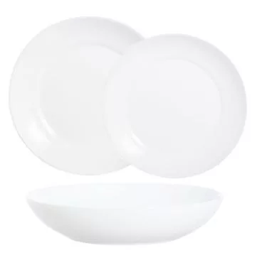 Luminarc APY 18 részes étkészlet 6 személyre fehér üveg