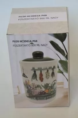 Fűszertartó nagy 0,8 literes zöldség mintás