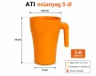 ATI bögre 0,5 L 8,8x6x14 cm narancssárga