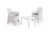 AKITA Balkon kerti garnitúra szett fehér rattan hatású asztal 59x46x40 cm 2 db fotel 59x57x85,5 cm