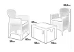 AKITA Balkon kerti garnitúra szett fehér rattan hatású asztal 59x46x40 cm 2 db fotel 59x57x85,5 cm