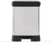 Curver Duo Deco pedálos szelektív szemetes 10+18 L 39x29x50,5 cm ezüst-fekete