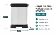 Curver Duo Deco pedálos szelektív szemetes 10+18 L 39x29x50,5 cm ezüst-fekete