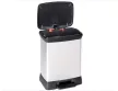 Curver Duo Deco pedálos szelektív szemetes 10+18 L 39x29x50,5 cm ezüst-fekete