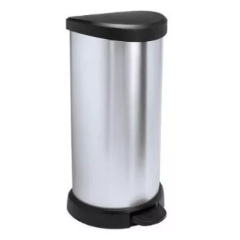   Curver fémhatású pedálos szemetes 40L 68x34,9x28,2 cm fém-fekete