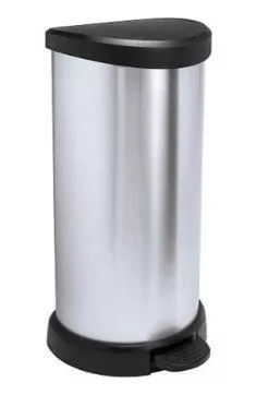 Curver fémhatású pedálos szemetes 40L 68x34,9x28,2 cm fém-fekete