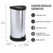Curver fémhatású pedálos szemetes 40L 68x34,9x28,2 cm fém-fekete