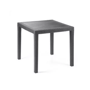 KING kerti asztal barna rattan hatású 79x79x72 cm