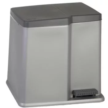   Curver Duo szelektív pedálos szemetes 15+6 L 40x30x39,8 cm szürke-sötét szürke