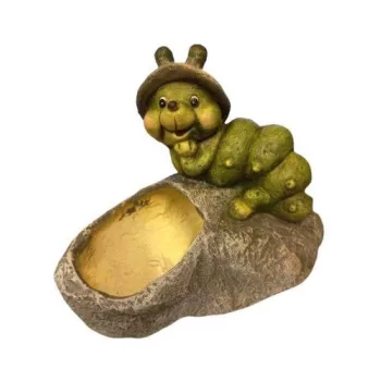 Dekor kő kaspó hernyóval