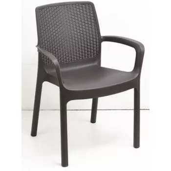 REGINA kerti szék rattan hatású barna 61x54x82 cm