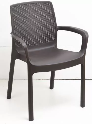 REGINA kerti szék rattan hatású barna 61x54x82 cm