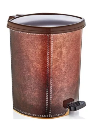 Pedálos műanyag szemetes kivehető betéttel elegáns bőrhatású mintával 11 liter 26X29,5X34 cm