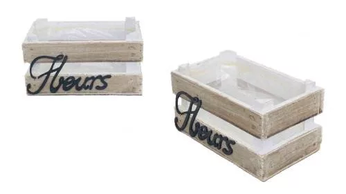 Virágláda Mini Fleurs felirattal 27X17,5X11,5/12,5 cm