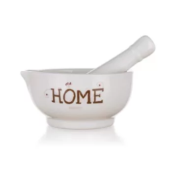 Mozsár HOME feliratú kerámia 6x11,5 cm