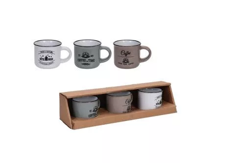 Coffee 3 db-os bögre készlet  100 ml