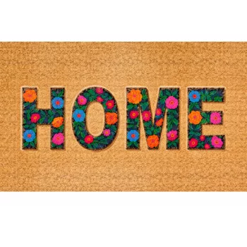 Lábtörlő Home feliratú kókuszrost 40X60 cm