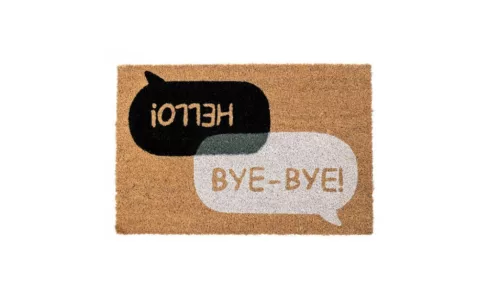 Lábtörlő HELLO BYE-BYE felirattal kókuszrost 40x60 cm