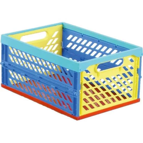 PLASTEXPRESS Rekesz összecsukható színes  34,5x23,5x16,5 cm