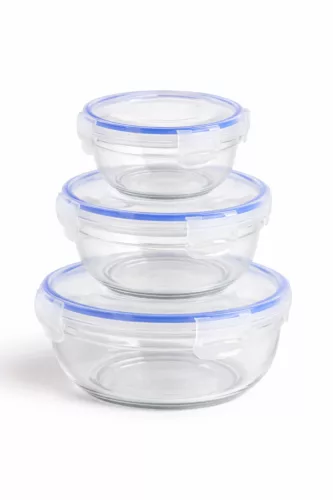 Ételtartó műanyag kerek patentzáras  3 db-os szett 400 800 1350 ml